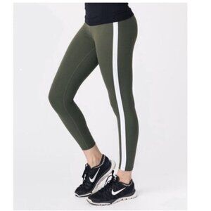 Zyia Active Womens Luxe High Rise 7/8 Forest Night Stripe Leggings Size 2 New